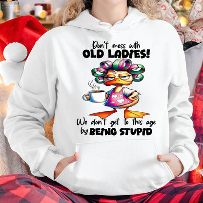 Cute Duck Don't Mess with Old Ladies T-Shirt