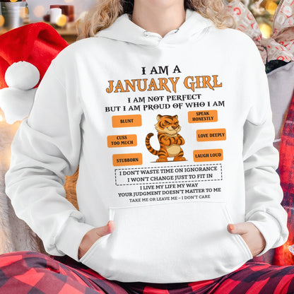 "I AM A JANUARY GIRL" - Birthday Gift For January Girls - FMA snow01 (SKU26T-01-62-01)