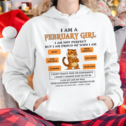 "I AM A FEBRUARY GIRL" - Birthday Gift For February Girls - FMA SNOW02 (SKU26T-01-62-02)