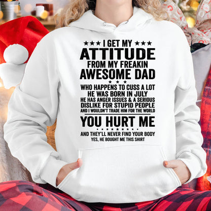 JULY, I WOULDN'T TRADE HIM FOR THE WORLD - GIFT T SHIRT FROM DAD FOR DAUGHTER - SNOW07 (SKU2604-69-07)