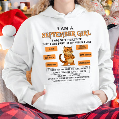 "I AM A SEPTEMBER GIRL" - Birthday Gift For September Girls - FMA SNOW09 (SKU26T-01-62-09)