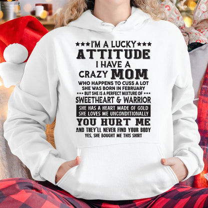 FEBRUARY, SHE HAS A HEART MADE OF GOLD - GIFT T SHIRT FROM MOM FOR DAUGHTER - SNOW02 (SKU2603-168-02)
