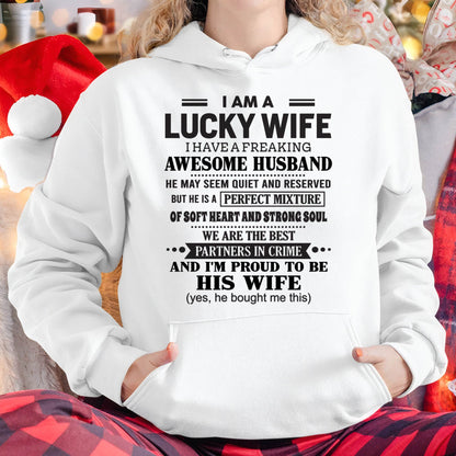 I HAVE A FREAKING AWESOME HUSBAND – Gift T Shirt From Husband For Wife – SNOW FEMALE00 (SKU26T-01302-00)