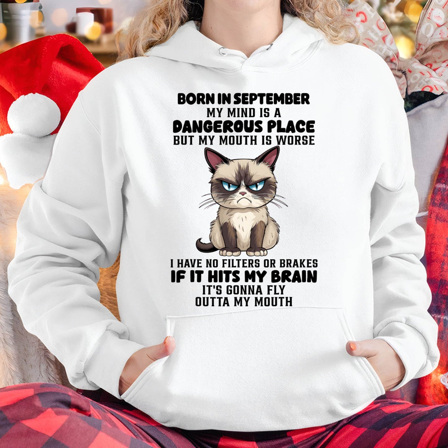 SEPTEMBER CAT SHIRT, MY MIND IS A DANGEROUS PLACE - SNOW09 (SKU2603-49-09)