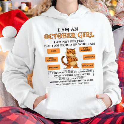 "I AM A OCTOBER GIRL" - Birthday Gift For October Girls - FMA SNOW10 (SKU26T-01-62-10)