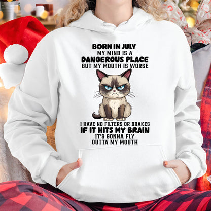 JULY CAT SHIRT, MY MIND IS A DANGEROUS PLACE - SNOW07 (SKU2603-49-07)