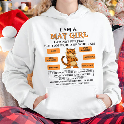 "I AM A MAY GIRL" - Birthday Gift For May Girls - FMA SNOW05 (SKU26T-01-62-05)