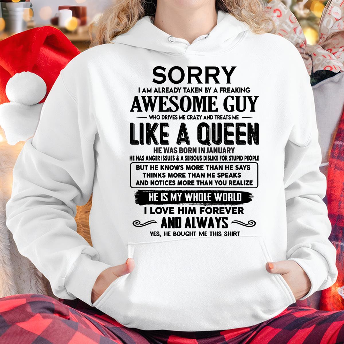 January - Sorry I am already taken by a freaking awesome guy - Gift for Wife From Husband - SNOW01 (SKU-SRG-01)