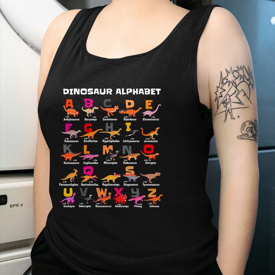 Best Dinosaur Lover Shirt, Funny Dinosaur UnisexT-Shirt/Hoodie/Sweatshirt HLT00 - Types of Dinosaurs Alphabet A-Z ABC Dino Identification T-Shirt (3)