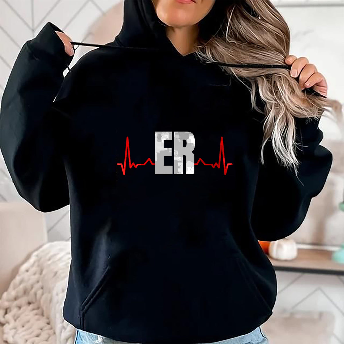 Funny Nurse Shirt, Nurse Unisex T-Shirt/Hoodie/Sweatshirt HLT00 -Emergency Medicine Emergency room Nurse ER Heartbeat T-Shirt