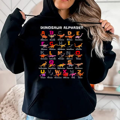 Best Dinosaur Lover Shirt, Funny Dinosaur UnisexT-Shirt/Hoodie/Sweatshirt HLT00 - Types of Dinosaurs Alphabet A-Z ABC Dino Identification T-Shirt (3)