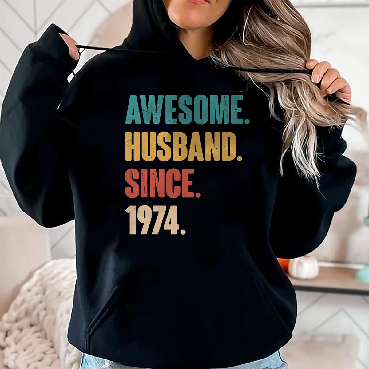 Best Wife Shirt, Wife and Husband Unisex T-Shirt/Hoodie/Sweatshirt HLT00 - Awesome Husband Since 1974 - 50th Wedding Anniversary Epic T-Shirt