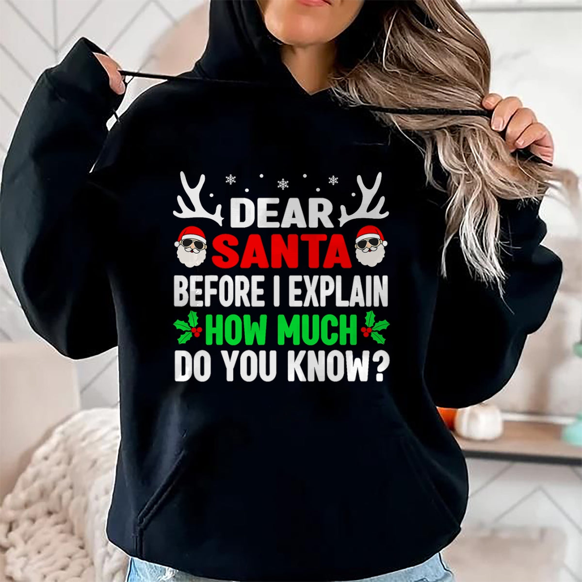 Funny Christmas Kids Adults Dear Santa I Can Explain T-Shirt - Christmas Unisex T-Shirt/Hoodie/Sweatshirt - SNOW00