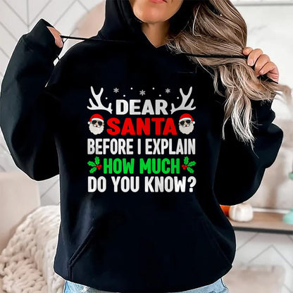 Funny Christmas Kids Adults Dear Santa I Can Explain T-Shirt - Christmas Unisex T-Shirt/Hoodie/Sweatshirt - SNOW00