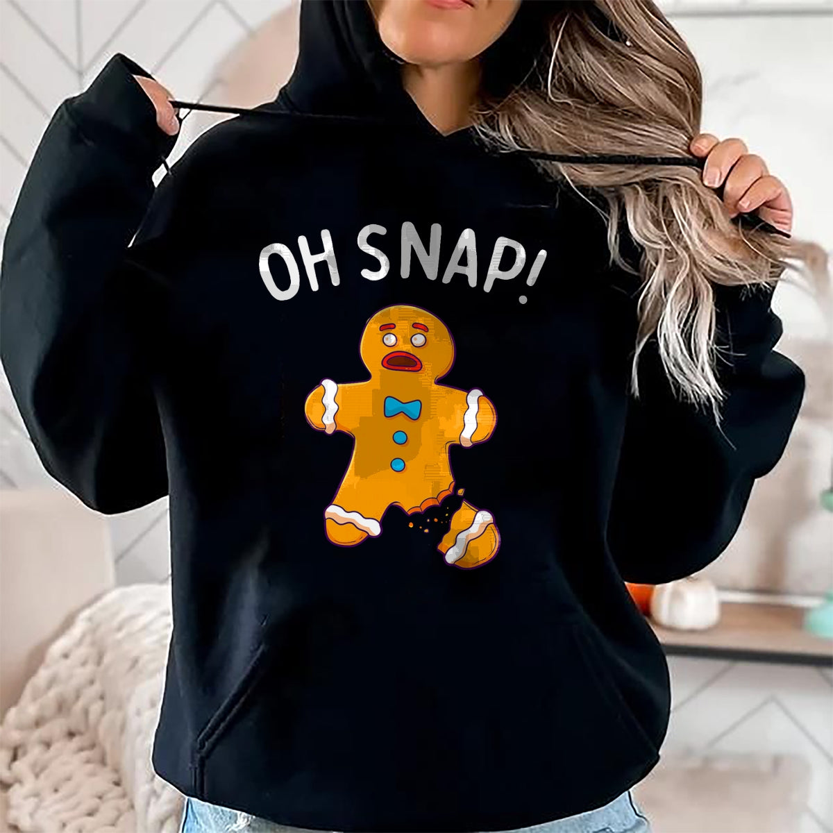 Gingerbread Man Oh Snap Christmas Funny Cookie Baking Gift Short Sleeve T-Shirt - Christmas Unisex T-Shirt/Hoodie/Sweatshirt - SNOW00 (Copy)