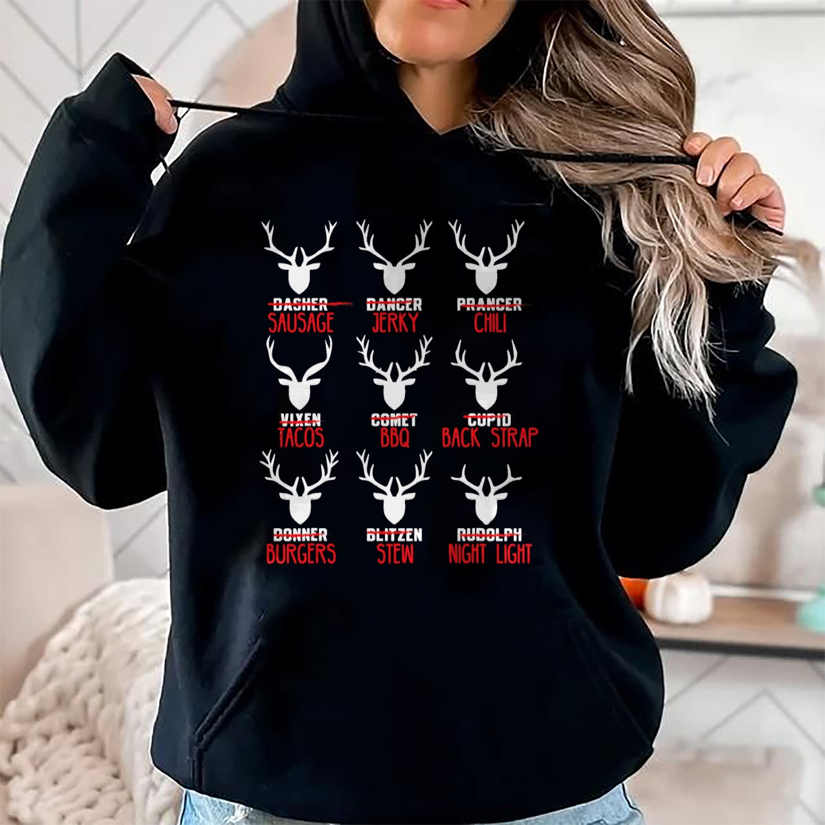 Funny Christmas Deer Hunters All of Santa's Reindeer design T-Shirt - Christmas Unisex T-Shirt/Hoodie/Sweatshirt - SNOW00