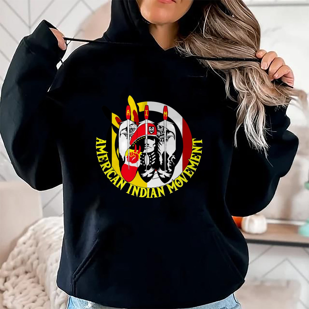 Native American T-Shirts, Vintage Native American Unisex T-Shirt/Hoodie/Sweatshirt HLT00 - Native American Pride Indian Movement T-Shirt