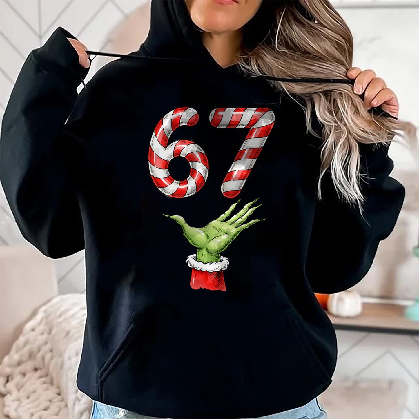 Santa Six Seven 67 Meme Christmas 67 Candy Cane Kids Boys T-Shirt - Christmas Unisex T-Shirt/Hoodie/Sweatshirt - SNOW00