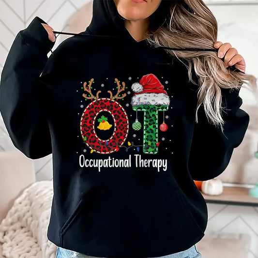 Occupational Therapy Christmas santa hat OT Therapist T-Shirt - Christmas Unisex T-Shirt/Hoodie/Sweatshirt - SNOW00