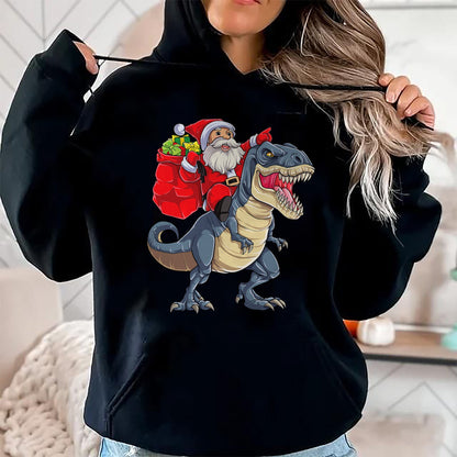 Dinosaur T rex Christmas Santa Boys Men Girls Xmas Squad T-Shirt - Christmas Unisex T-Shirt/Hoodie/Sweatshirt - SNOW00