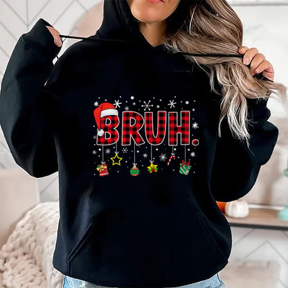 Bruh Funny Christmas Red Plaid Teens Boys Kids Xmas Pajamas T-Shirt - Christmas Unisex T-Shirt/Hoodie/Sweatshirt - SNOW00