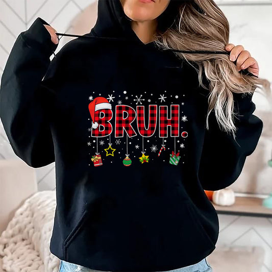 Bruh Funny Christmas Red Plaid Teens Boys Kids Xmas Pajamas T-Shirt - Christmas Unisex T-Shirt/Hoodie/Sweatshirt - SNOW00