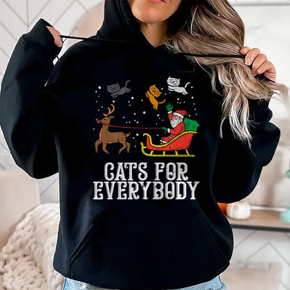 Cats For Everybody Christmas Cat Funny Xmas Women Santa T-Shirt - Christmas Unisex T-Shirt/Hoodie/Sweatshirt - SNOW00