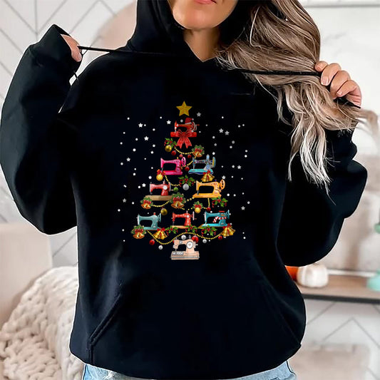 Funny Sewing Machine Christmas Tree Christmas Ornament Women T-Shirt - Christmas Unisex T-Shirt/Hoodie/Sweatshirt - SNOW00