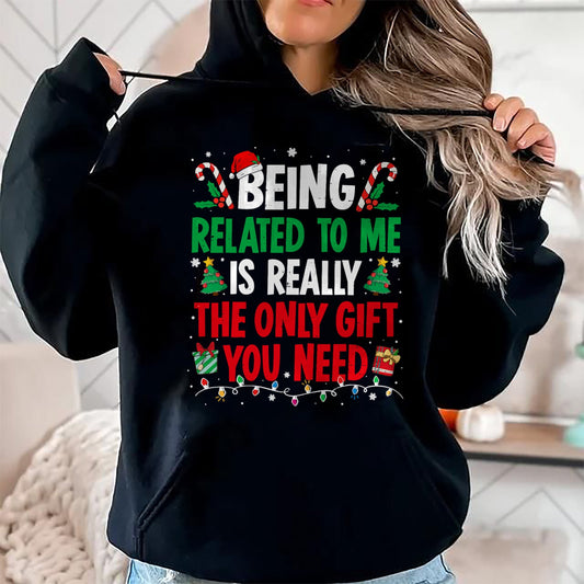 Being Related To Me Funny Christmas Family Xmas Pajamas T-Shirt  - Christmas Unisex T-Shirt/Hoodie/Sweatshirt - SNOW00
