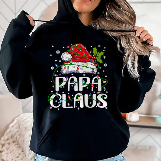 Papa Claus Christmas Lights Pajama Family Matching T-Shirt - Christmas Unisex T-Shirt/Hoodie/Sweatshirt - SNOW00