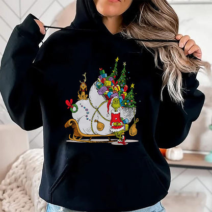 Dr. Seuss Grinch Sleigh T-Shirt - Christmas Unisex T-Shirt/Hoodie/Sweatshirt - SNOW00