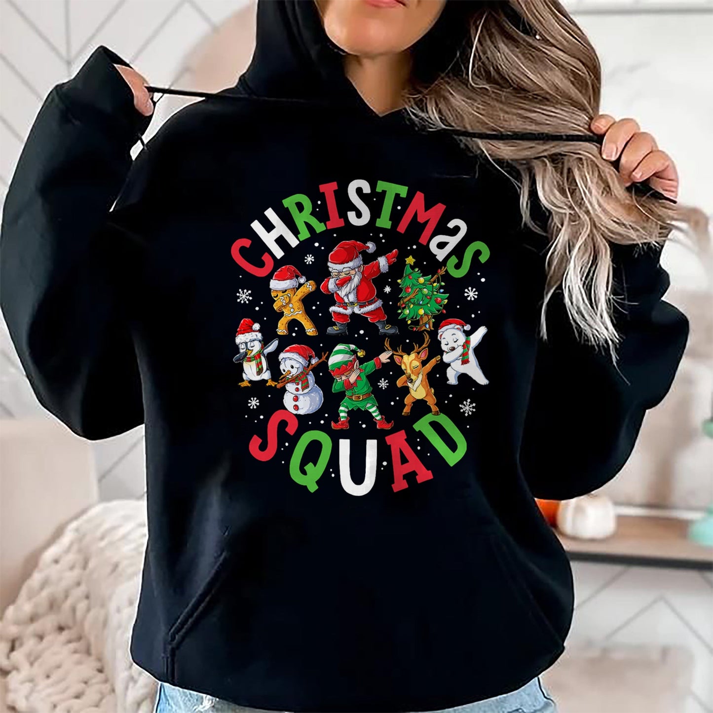 Christmas Squad Santa Dabbing Elf Family Matching Pajamas T-Shirt - Christmas Unisex T-Shirt/Hoodie/Sweatshirt - SNOW00
