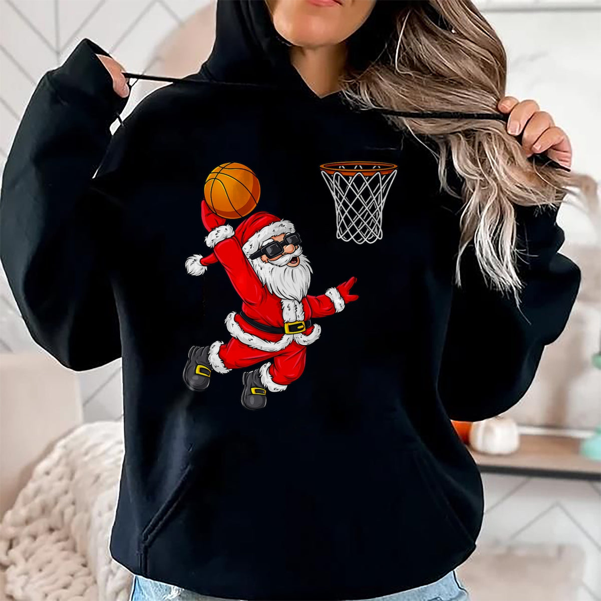 Christmas Santa Claus Dunking A Basketball Boys Kids Xmas T-Shirt - Christmas Unisex T-Shirt/Hoodie/Sweatshirt - SNOW00