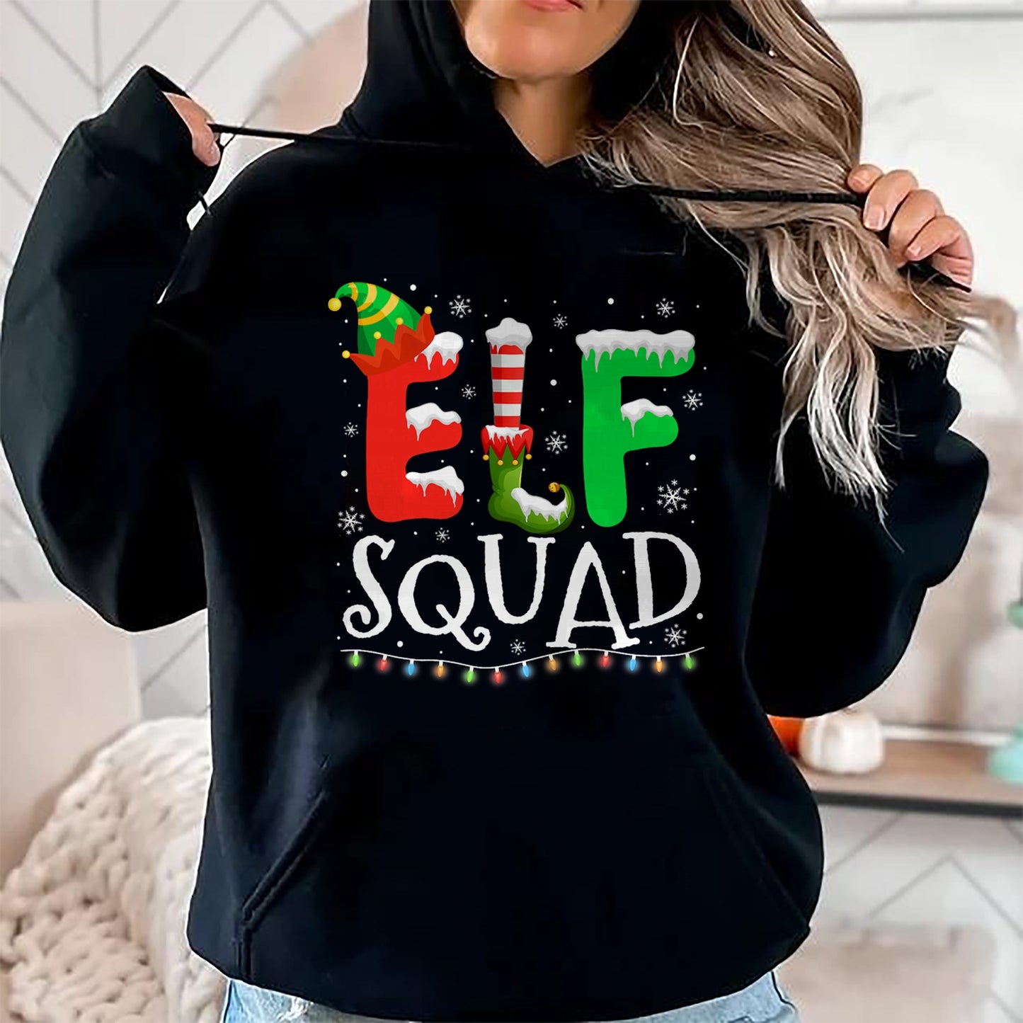 Elf Family Christmas Matching Pajamas Xmas Elf Squad T-Shirt - Christmas Unisex T-Shirt/Hoodie/Sweatshirt - SNOW00