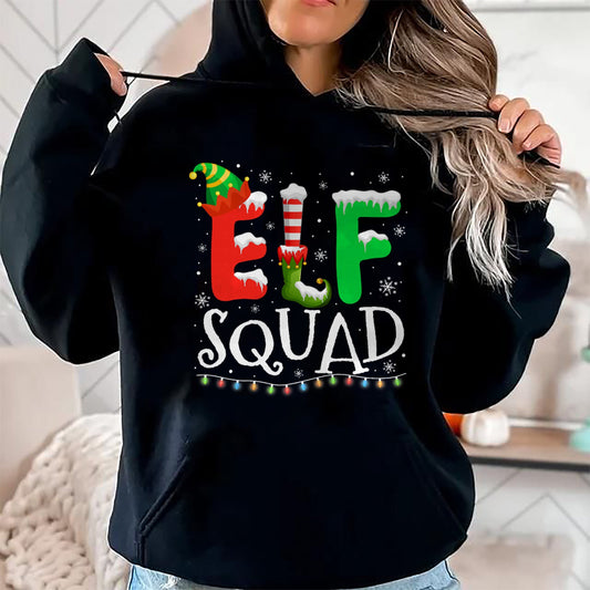 Elf Family Christmas Matching Pajamas Xmas Elf Squad T-Shirt - Christmas Unisex T-Shirt/Hoodie/Sweatshirt - SNOW00