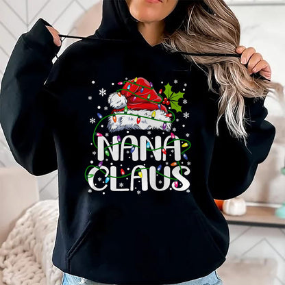 Nana Claus Christmas Lights Pajama Family Matching T-Shirt - Christmas Unisex T-Shirt/Hoodie/Sweatshirt - SNOW00