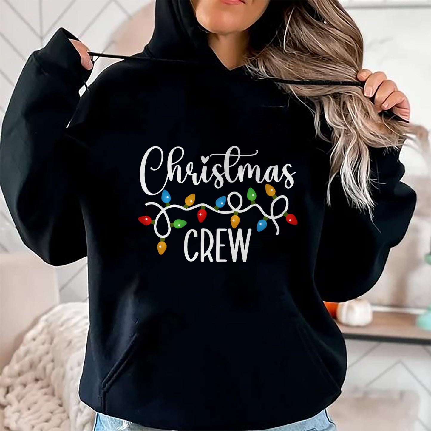 Christmas Crew Xmas Lights Family Matching Pajamas Holiday T-Shirt - Christmas Unisex T-Shirt/Hoodie/Sweatshirt - SNOW00