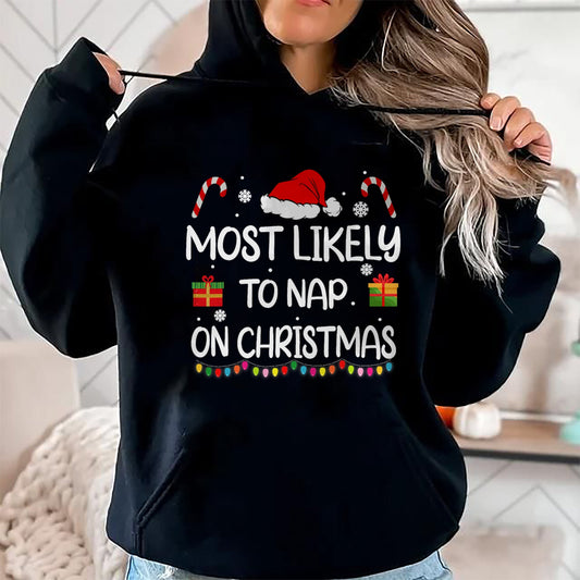 Most Likely To Nap On Christmas family funny matching T-Shirt - Christmas Unisex T-Shirt/Hoodie/Sweatshirt - SNOW00