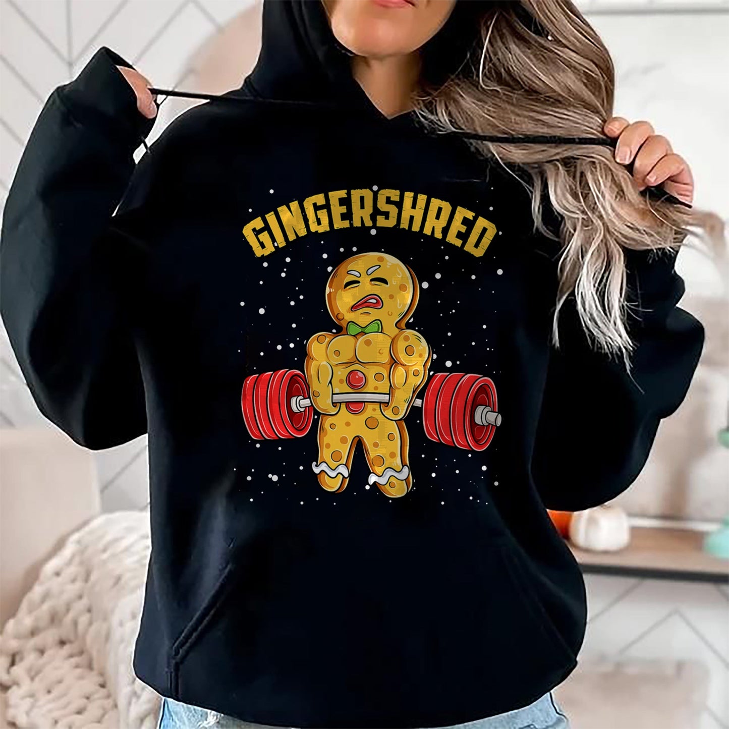 Gingershred Funny Gingerbread Man Gym Bodybuilding Christmas T-Shirt - Christmas Unisex T-Shirt/Hoodie/Sweatshirt - SNOW00