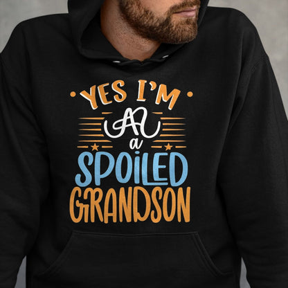 Best Grandma Shirt, Proud Grandma Unisex T-Shirt/Hoodie/Sweatshirt HLT00 - yes I'm a spoiled grandson T-Shirt (5)