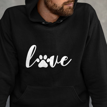 Dog Love Shirt, Dog Lover Gift T-Shirt/Hoodie/Sweatshirt HLT00 - Paw Print Love Heart Funny Cool Dog Cat Mom Pet Animal Lover T-Shirt (1)