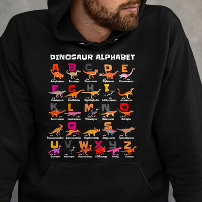 Best Dinosaur Lover Shirt, Funny Dinosaur UnisexT-Shirt/Hoodie/Sweatshirt HLT00 - Types of Dinosaurs Alphabet A-Z ABC Dino Identification T-Shirt (3)