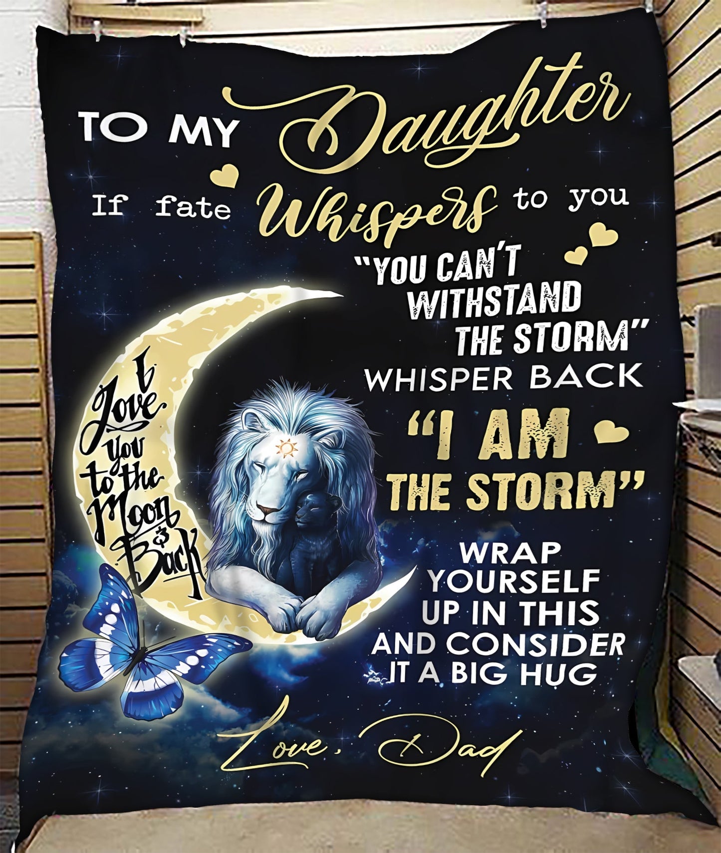 Dad to Daughter Blanket –Moon & Lion Design (SKUB06-86)