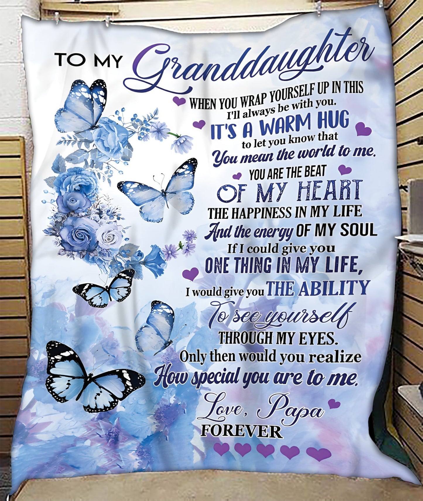 TO MY GRANDDAUGHTER - GIFT FOR GRANDDAUGHTER - Sherpa Fleece Quilt Blanket (SKUB10-85)