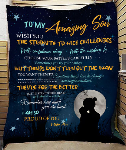 Special Gift For Your Son Blanket - From Mom (SKUB12-170)