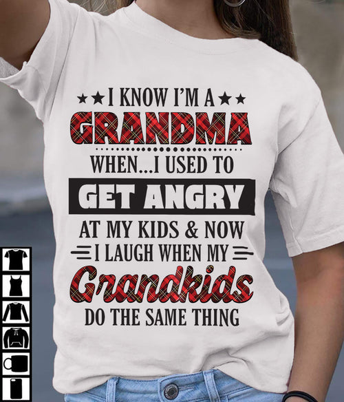 KNOW I'M A GRANDMA WHEN... I USED TO GET ANGRY AT MY KIDS & NOW I LAUGH WHEN MY GRANDKIDS DO THE SAME THING - from grandma snow00 (SKU07-111)