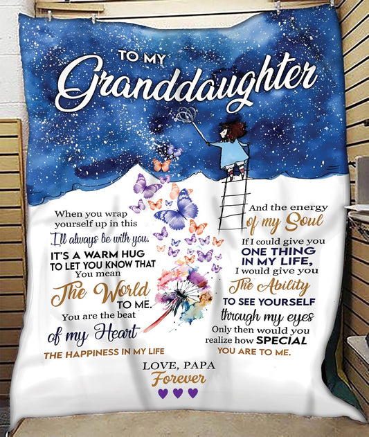 TO MY GRANDDAUGHTER - GIFT FOR GRANDDAUGHTER - Sherpa Fleece Blanket (SKUB10-82)