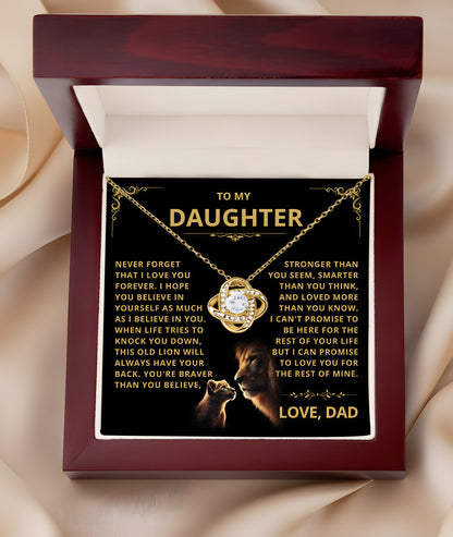 TO MY DAUGHTER FROM DAD - Premium Love Knot Necklace (SKU2606-223)