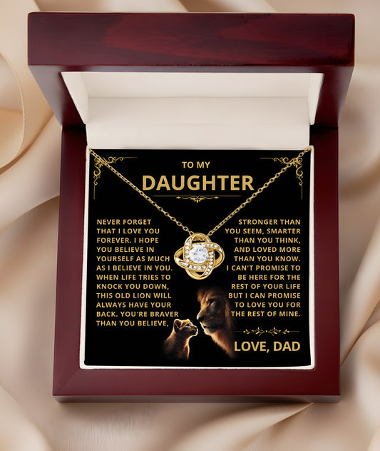TO MY DAUGHTER FROM DAD - Premium Love Knot Necklace (SKU2606-223)