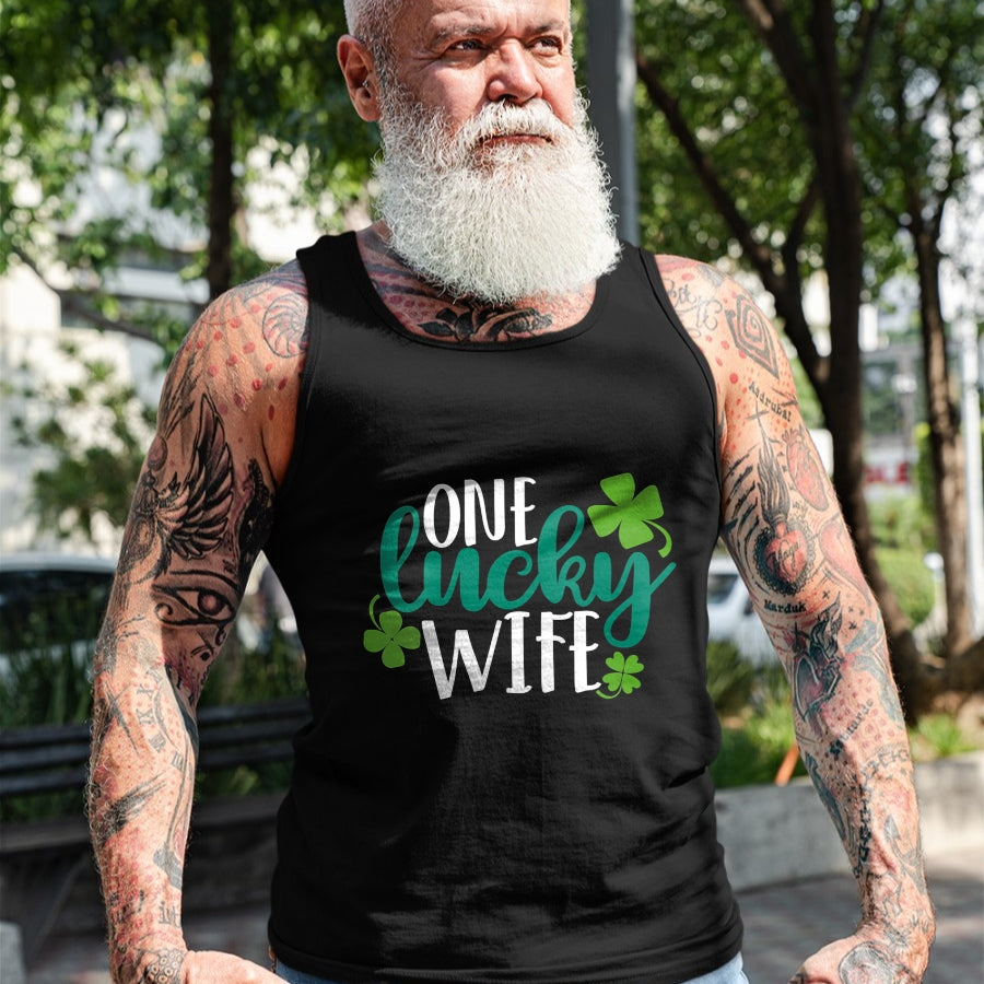 Best Wife Shirt, Wife and Husband Unisex T-Shirt/Hoodie/Sweatshirt HLT00 - Gift for wife T shirt, lucky wife   Womens One Lucky Wife Irish St Patricks Day Womens Girls Funny G